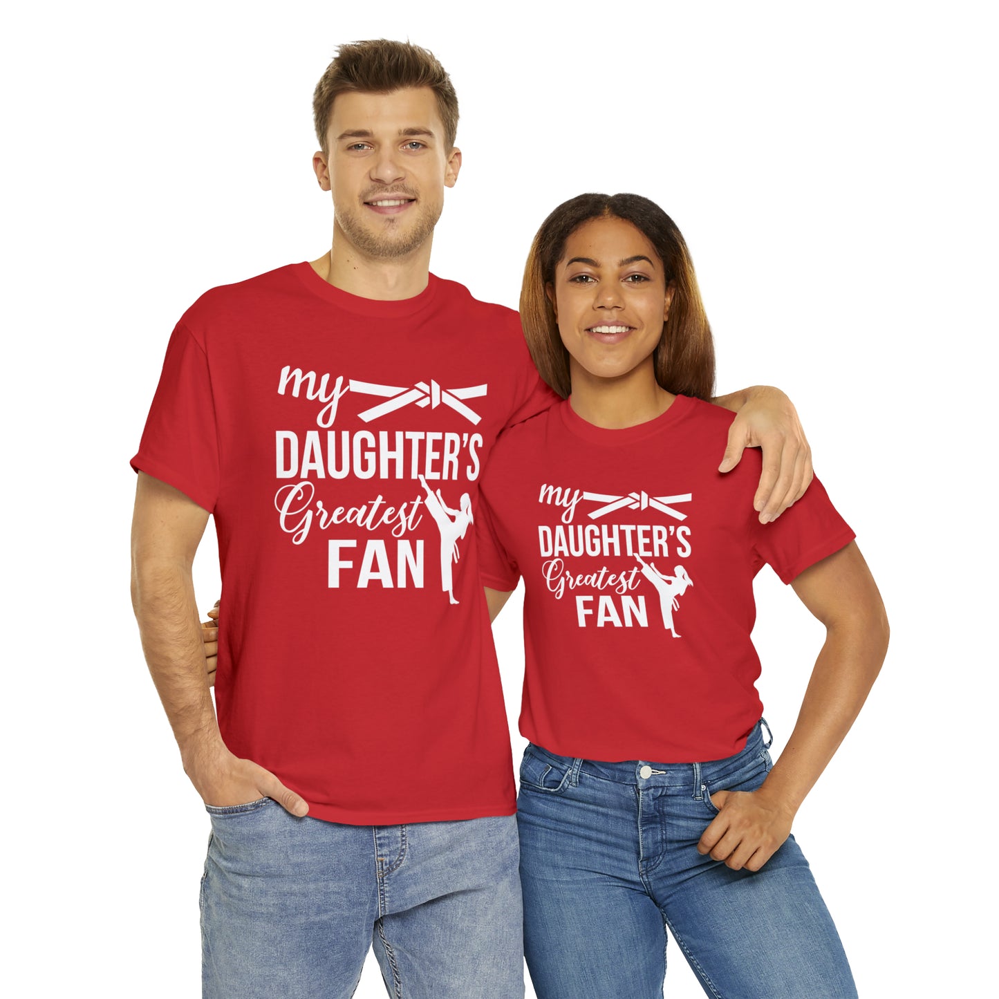 My Daughter's Greatest Fan! Shirt For Moms or Dads Heavy Cotton Tee