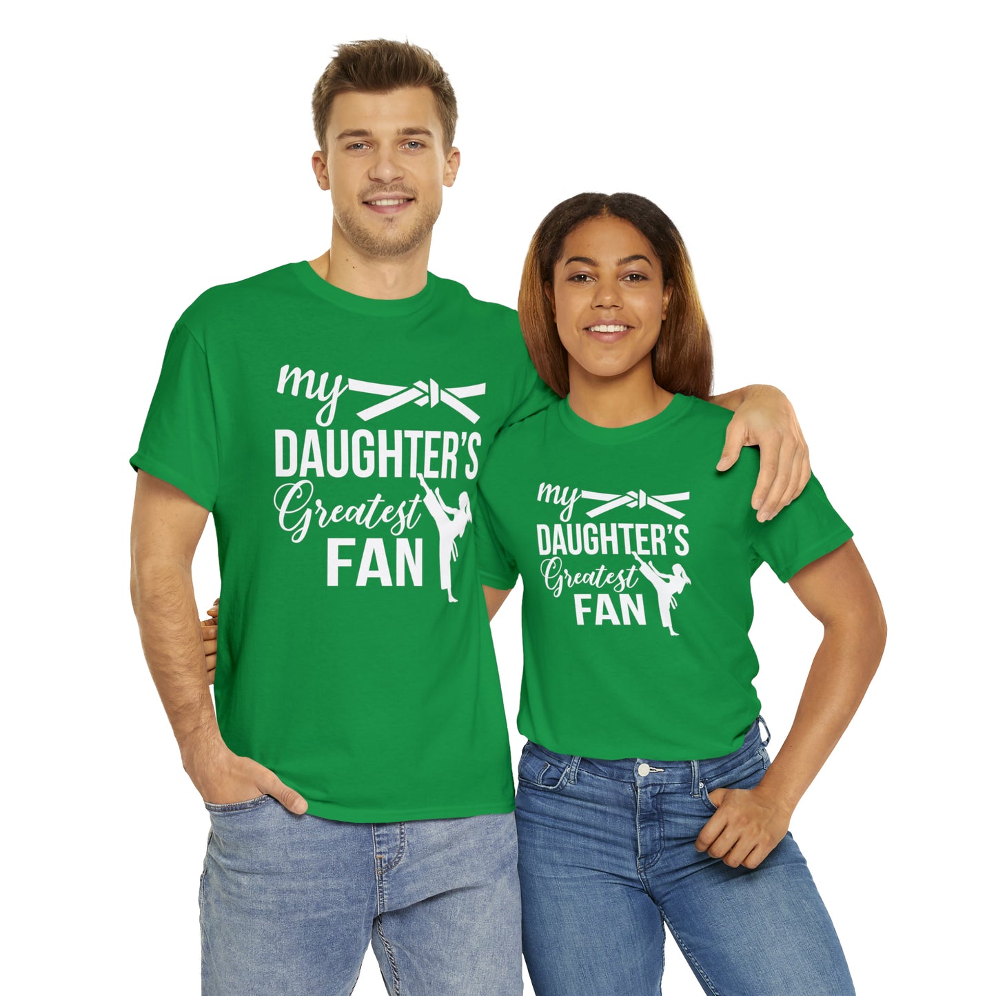 My Daughter's Greatest Fan! Shirt For Moms or Dads Heavy Cotton Tee