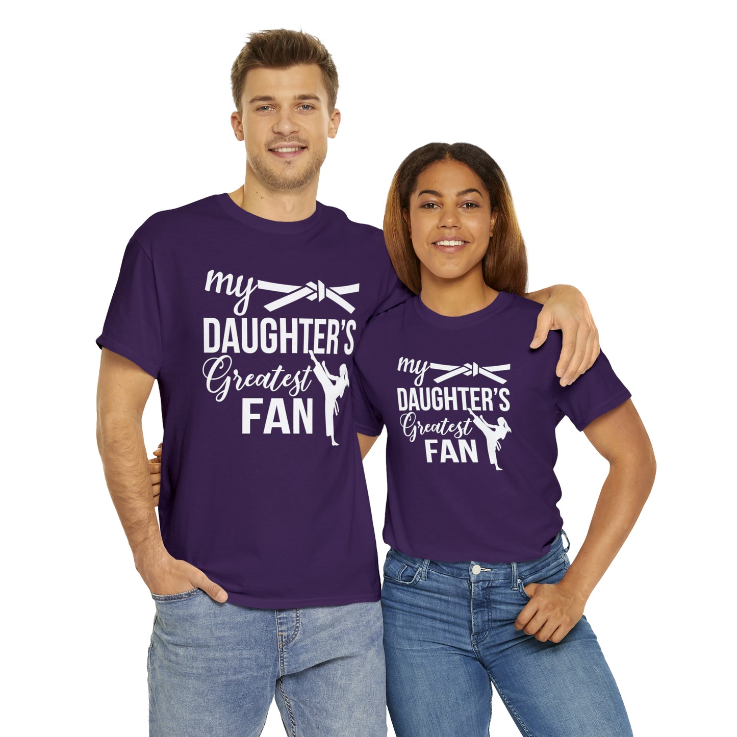 My Daughter's Greatest Fan! Shirt For Moms or Dads Heavy Cotton Tee