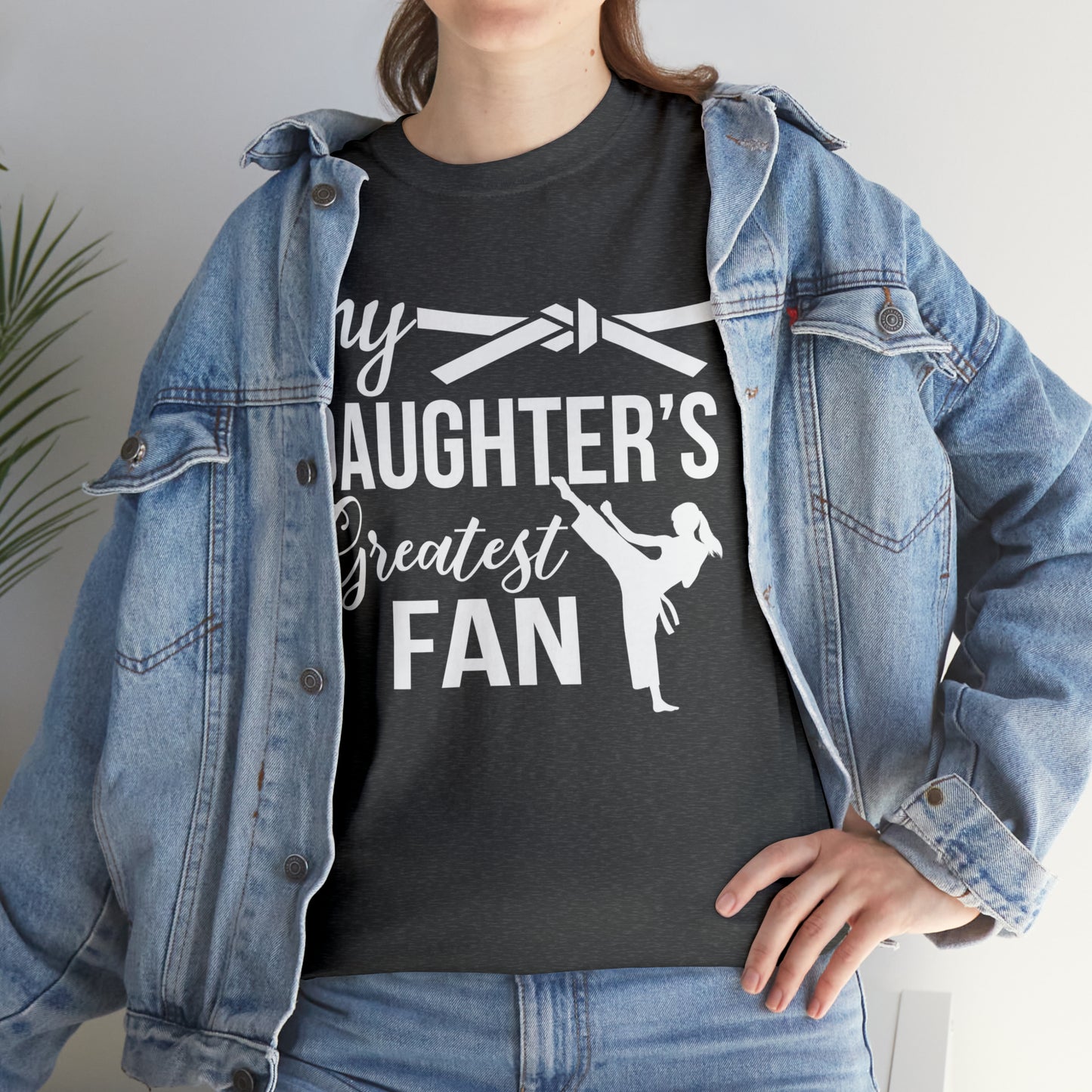 My Daughter's Greatest Fan! Shirt For Moms or Dads Heavy Cotton Tee