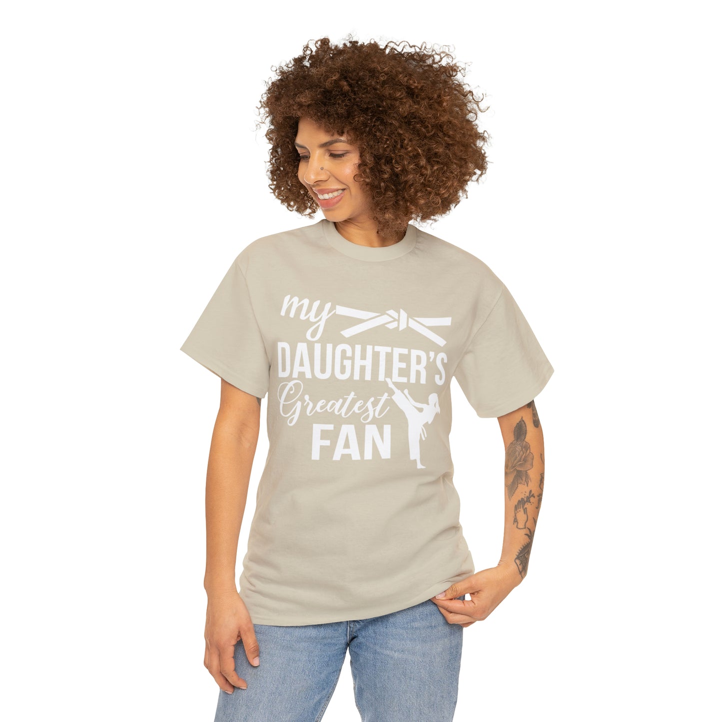 My Daughter's Greatest Fan! Shirt For Moms or Dads Heavy Cotton Tee