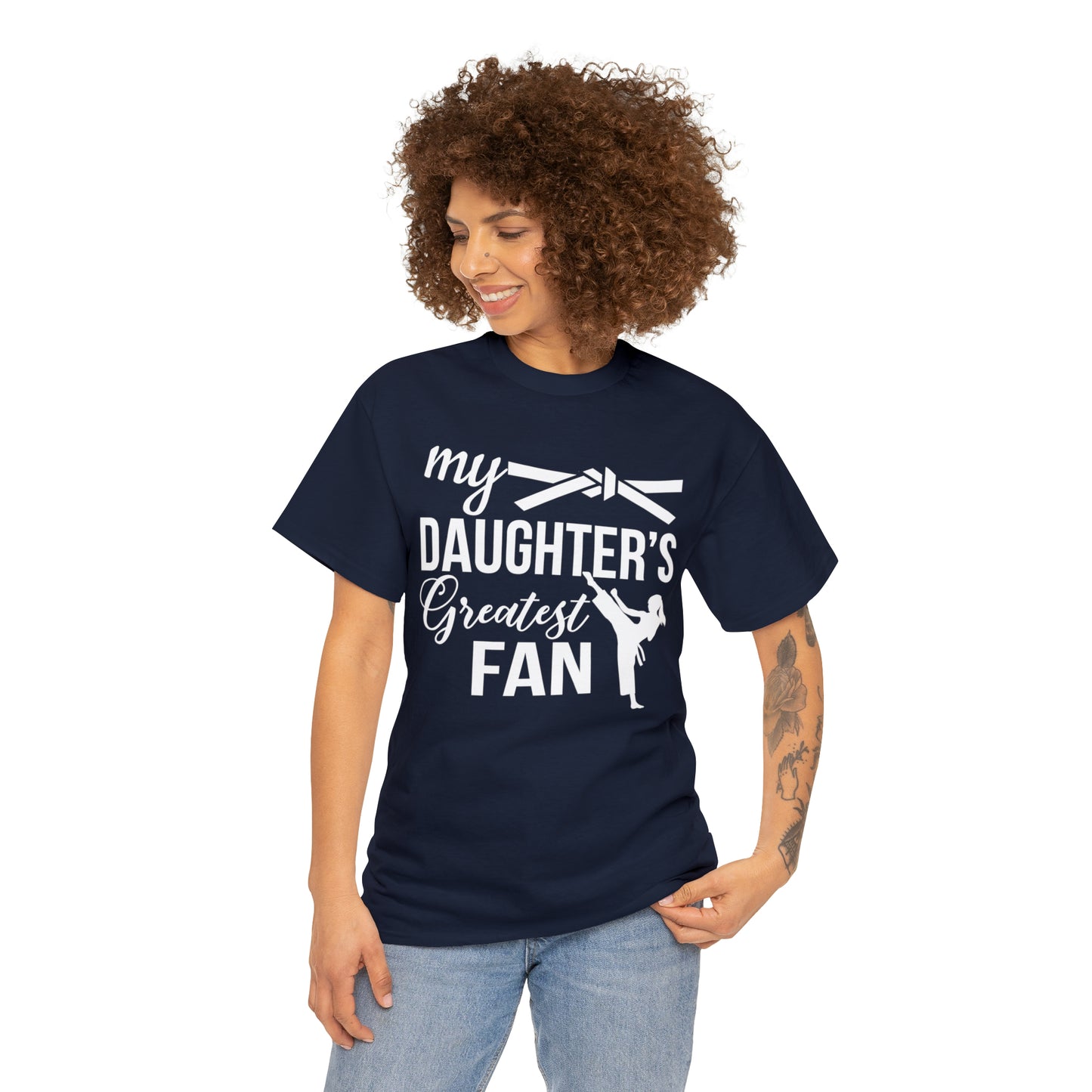 My Daughter's Greatest Fan! Shirt For Moms or Dads Heavy Cotton Tee