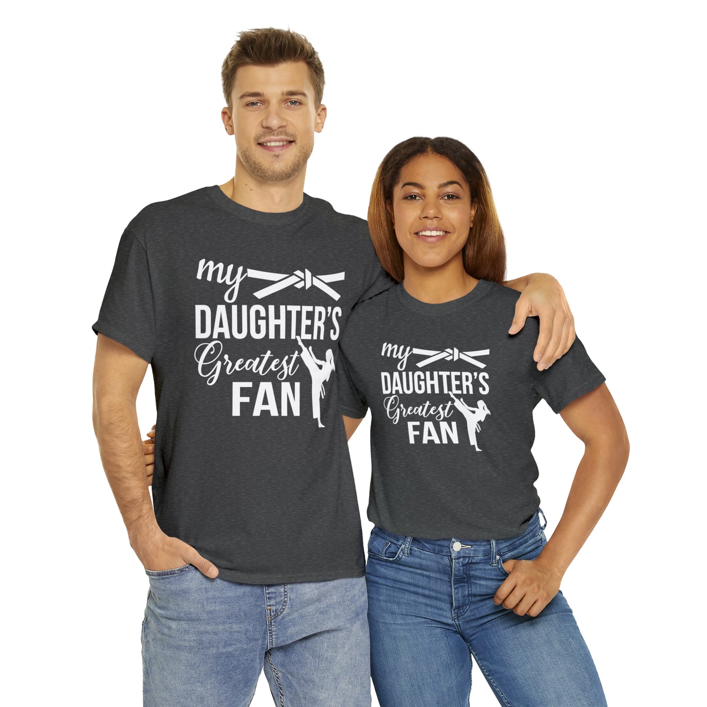 My Daughter's Greatest Fan! Shirt For Moms or Dads Heavy Cotton Tee