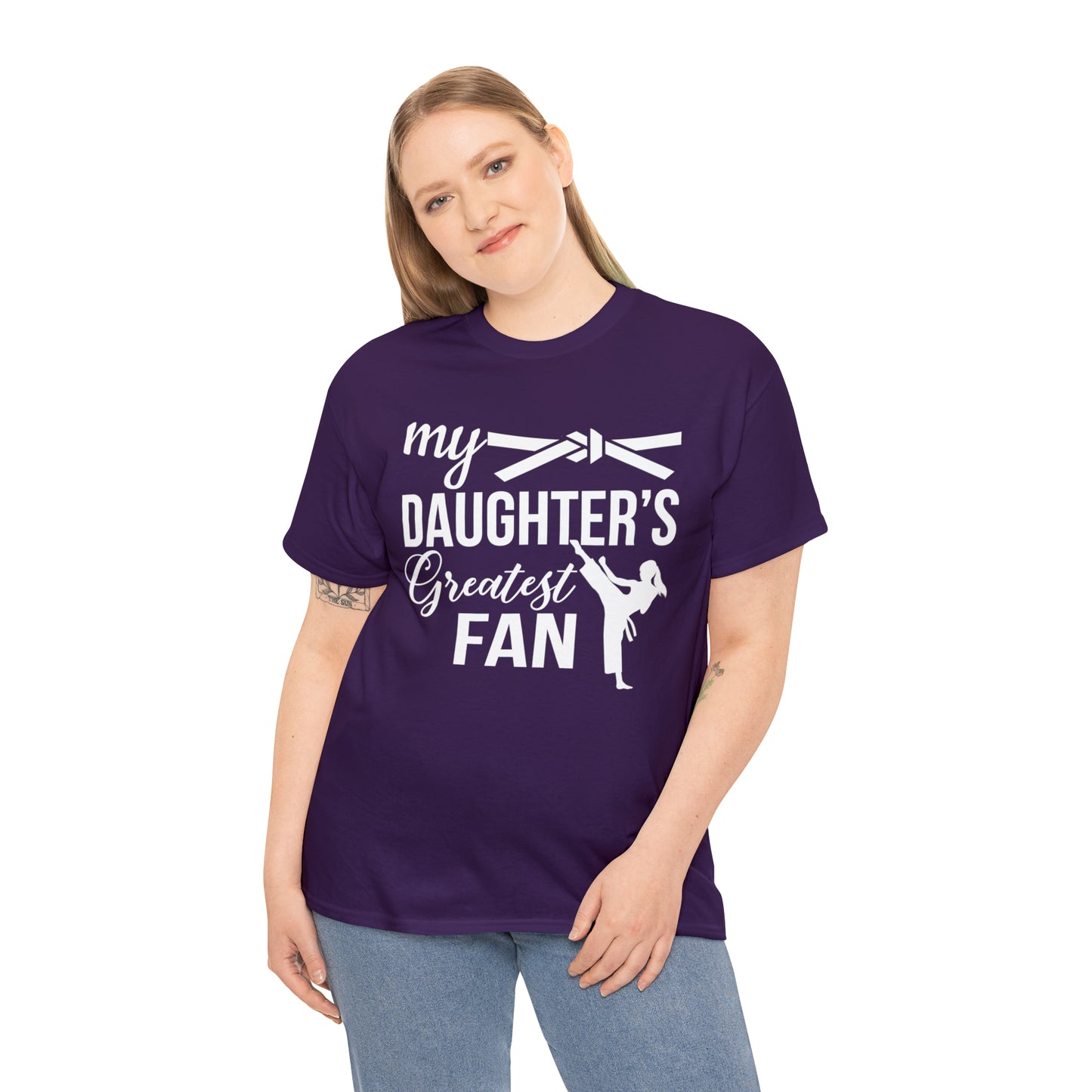 My Daughter's Greatest Fan! Shirt For Moms or Dads Heavy Cotton Tee