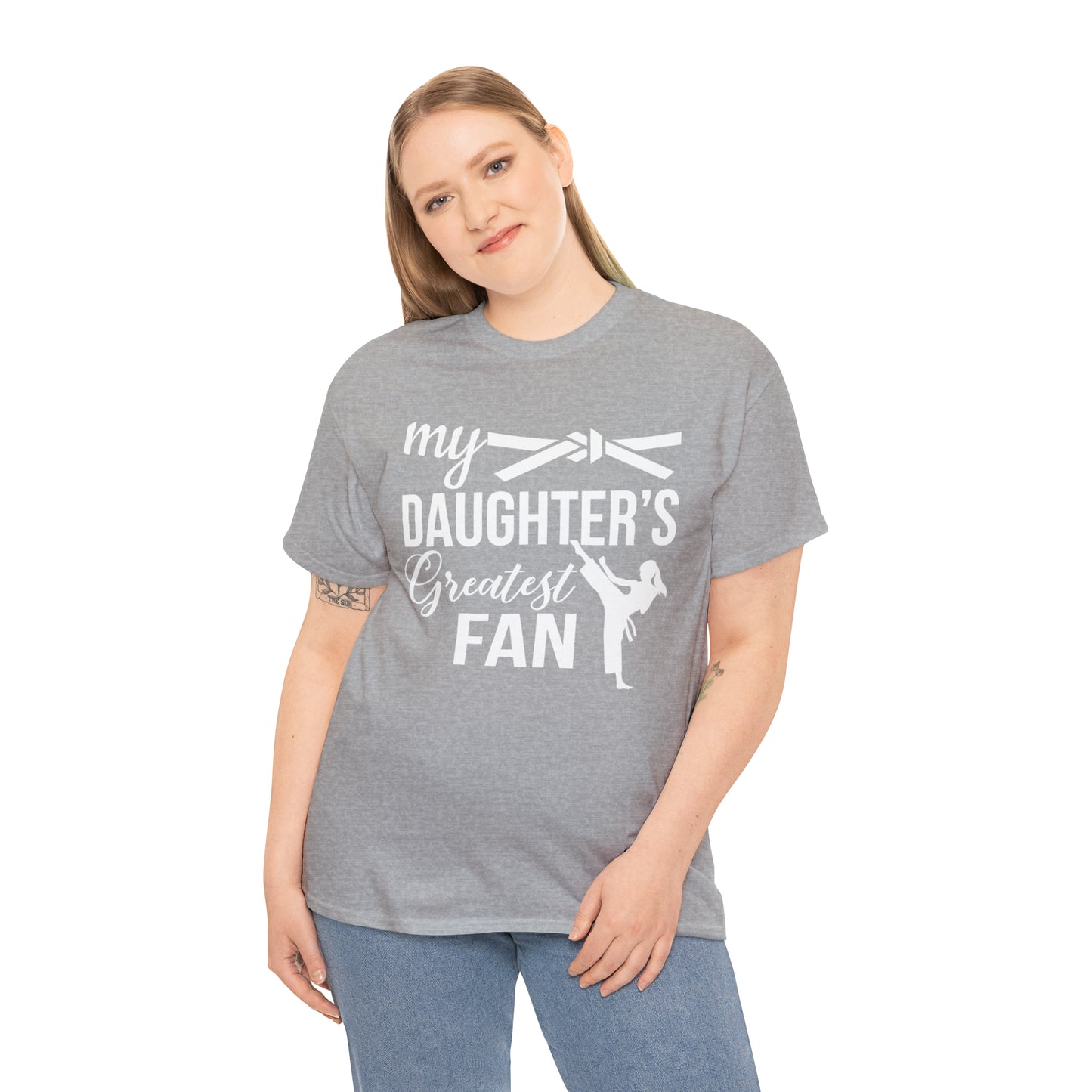 My Daughter's Greatest Fan! Shirt For Moms or Dads Heavy Cotton Tee