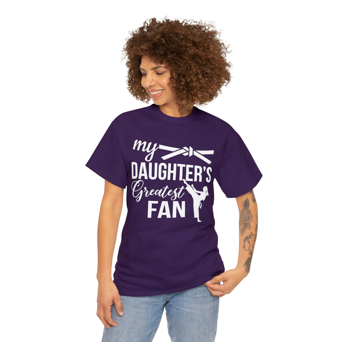 My Daughter's Greatest Fan! Shirt For Moms or Dads Heavy Cotton Tee